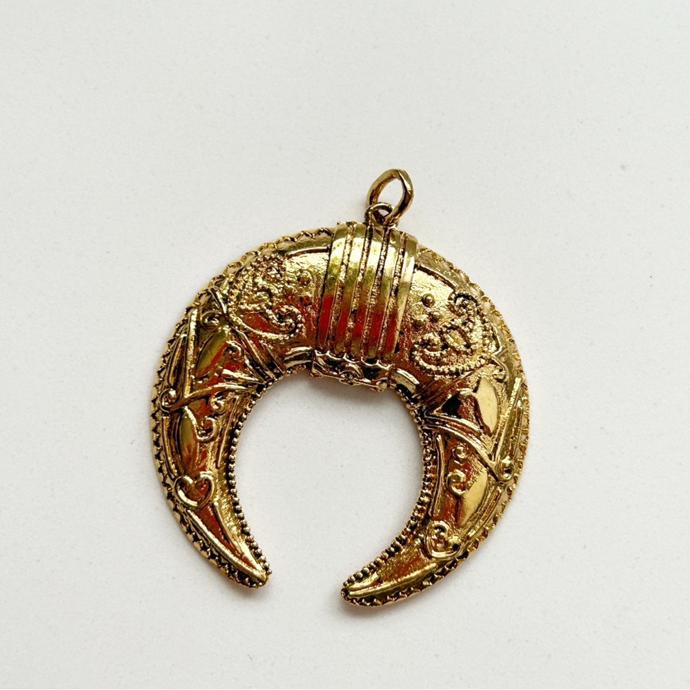 Sezane Gold Crescent Pendant Necklace